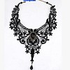 Gothic Alloy Glass Lace Heart Statement Bib Choker Necklaces for Women FS-WGE10D6-01-2