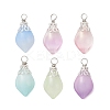 Imitation Jade Glass Pendants PALLOY-JF05025-01-1