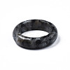 Natural Black Larvikite Plain Band Ring G-N0326-99C-3