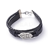 (Jewelry Parties Factory Sale)Unisex Retro Leather Cord Multi-strand Bracelets BJEW-JB04862-05-1