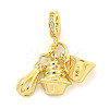 Rack Plating Brass Micro Pave Cubic Zirconia European Dangle Charms KK-P270-02H-G-1