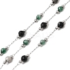 Handmade Natural Indian Agate & Synthetic Howlite & 316 Stainless Steel Round Link Chains CHS-L033-07P-02-1