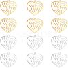 12Pcs 2 Colors 201 Stainless Steel Filigree Charms STAS-UN0029-90-1