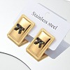 304 Stainless Steel Acrylic Stud Earrings for Women LS-STAS-Z117-06G-1
