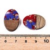 Transparent Resin and Walnut Wood Pendants RESI-T057-04F-4