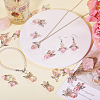 60Pcs 5 Styles Tibetan Style Alloy Butterfly Bead & ABS Plastic Pearl & Glass Pendants PALLOY-CA00015-5