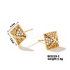 Shiny Delicate Stud Earrings with Vintage Pyramid Design and Full Rhinestones DN2291-2-1
