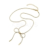 304 Stainless Steel Round Snake Chain Bowknot Pendant Necklaces for Women LS-NJEW-Z050-01G-01-1