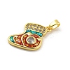 Christmas Brass Micro Pave Cubic Zirconia Pendants KK-H468-02D-03G-2