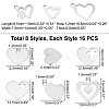 128Pcs 8 Style 201 Stainless Steel Charms STAS-UN0029-48-3