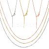 6Pcs 3 Colors Brass Box Chain Necklaces NJEW-TA0001-20-3