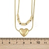304 Stainless Steel Heart Pendant Double Layer Necklaces for Women NJEW-K298-01G-3