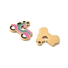 304 Stainless Steel Enamel Pendants STAS-I351-03G-2