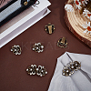 4Pcs Flower Alloy & Glass Cardigan Clips AJEW-PH0006-66AB-4