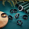 10Pcs Stainless Steel Grooved Finger Ring Settings STAS-UN0039-22B-4