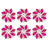 6Pcs Alloy Rhinestone Shank Buttons BUTT-FG0001-25A-1