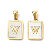 Ion Plating(IP) 304 Stainless Steel Pave Shell Pendants STAS-G327-01G-W-1