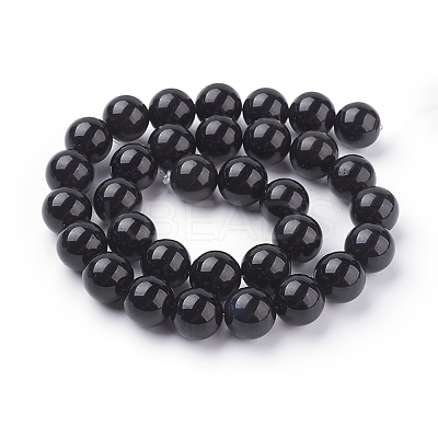 Natural Obsidian Beads Strands LS-G-G099-12mm-24-1