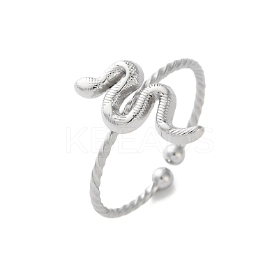 304 Stainless Steel Cuff Rings for Women RJEW-B118-01P-1