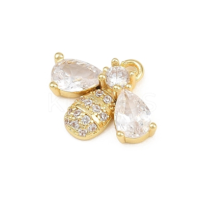 Brass Micro Pave Clear Cubic Zirconia Charms CU-CBAD306-07G-1
