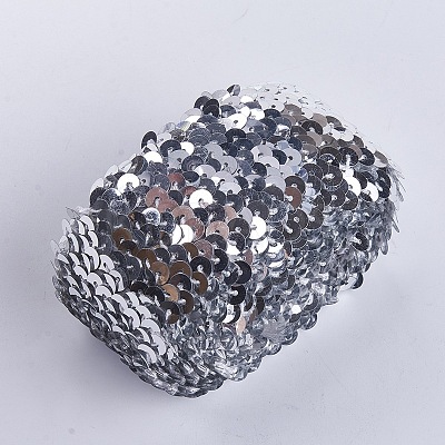 Plastic Paillette Elastic Beads LS-PVC-WH001-A04-45mm-1