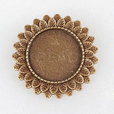 Vintage Alloy Brooch Cabochon Bezel Settings X-PALLOY-N0085-38AB-NF-1
