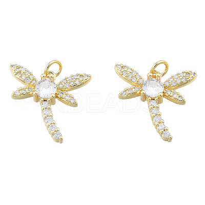 Brass Micro Pave Clear Cubic Zirconia Pendants ZIRC-N039-265-1