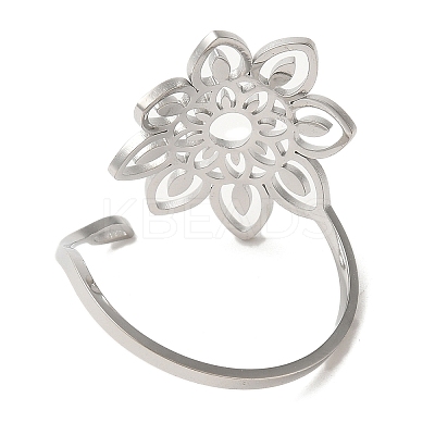 Non-Tarnish 304 Stainless Steel Open Cuff Ring RJEW-Z026-02P-1