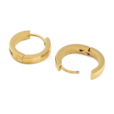 Ion Plating(IP) 304 Stainless Steel Micro Pave Clear Cubic Zirconia Huggie Hoop Earrings EJEW-C096-01E-G-1