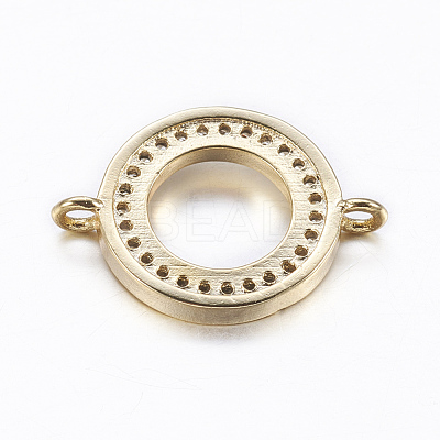 Brass Micro Pave Cubic Zirconia Links ZIRC-E136-51G-1
