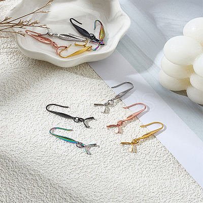 10Pcs 5 Colors 316 Stainless Steel Earring Hooks STAS-LP0004-01-1