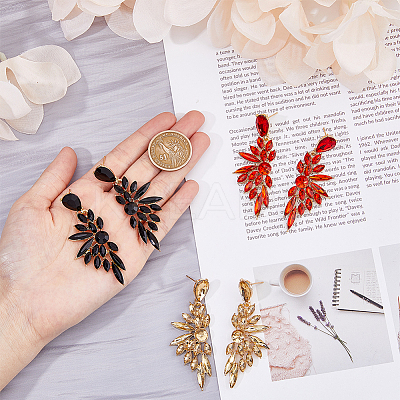 3 Pairs 3 Colors Resin Wing Dangle Stud Earrings EJEW-FI0002-17-1