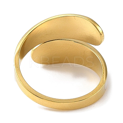Ion Plating(IP) 304 Stainless Steel Open Cuff Ring for Women RJEW-F166-14G-01-1