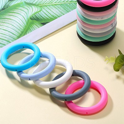 9Pcs Ring Food Grade Eco-Friendly Silicone Focal Beads JX895G-1