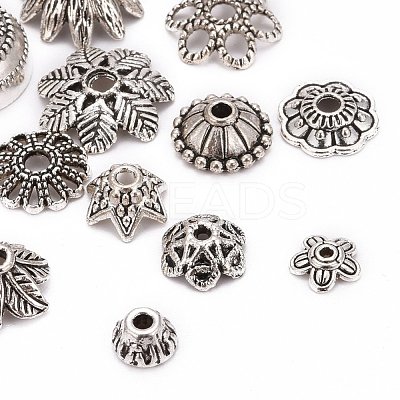 Mixed Style Tibetan Style Alloy Bead Caps X-TIBE-O006-26-1