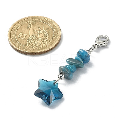 Gemstone Chip Beaded Pendant Decorations Sets HJEW-JM01116-1
