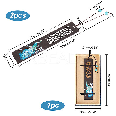 Rectangle Wood Bookmark OFST-WH0002-21-1