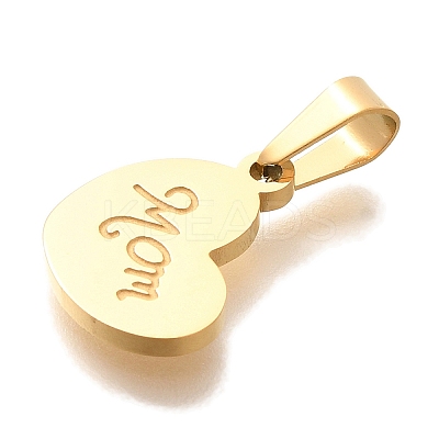 Mother's Day PVD Vacuum Plating 304 Stainless Steel Charms STAS-U035-08G-1