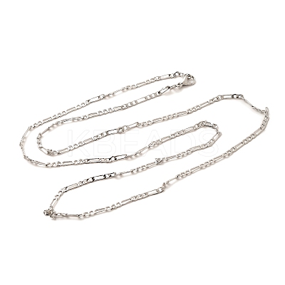 2mm Rack Plating Brass Figaro Chain Necklaces for Women Men MAK-L044-34P-1