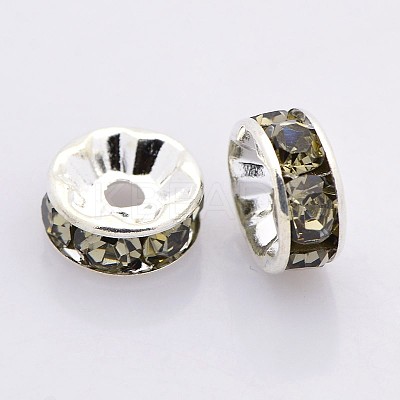 Brass Rhinestone Spacer Beads RB-A014-Z6mm-12S-NF-1