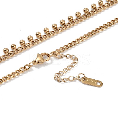 304 Stainless Steel Enamel Chain Necklaces NJEW-P302-03G-1