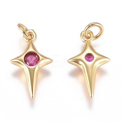 Brass Micro Pave Cubic Zirconia Charms ZIRC-G168-53G-03-1