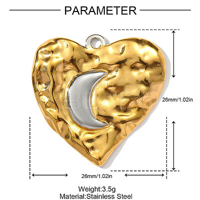 304 Stainless Steel Pendants STAS-OY002-73G-1