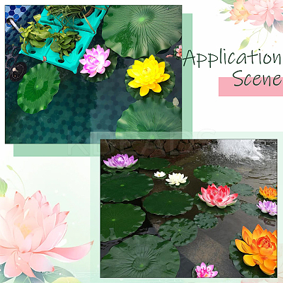 Artificial EVA Foam Lotus Leaf & Flower AJEW-SP0003-26E-1