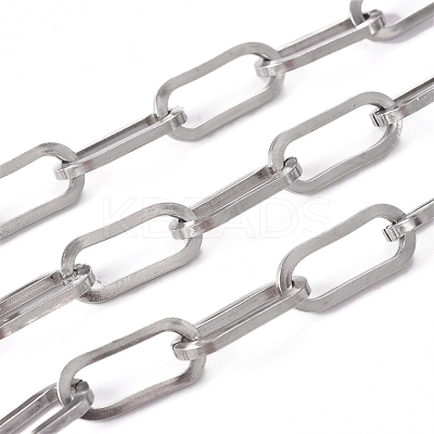 Tarnish Resistant 304 Stainless Steel Paperclip Chains CHS-L022-05P-1