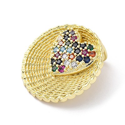 Brass Micro Pave Cubic Zirconia Pendants KK-S510-38G-01-1