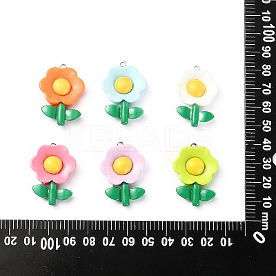 30Pcs 6 Colors Opaque Resin Pendants RESI-CJ0003-08-1