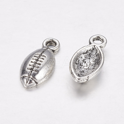 Football Sports Theme Tibetan Style Alloy Charms X-TIBEP-A14124-AS-RS-1