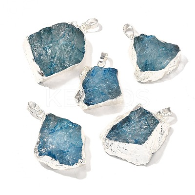 Raw Rough Natural Dyed Quartz Crystal Pendants G-G895-05S-05-1