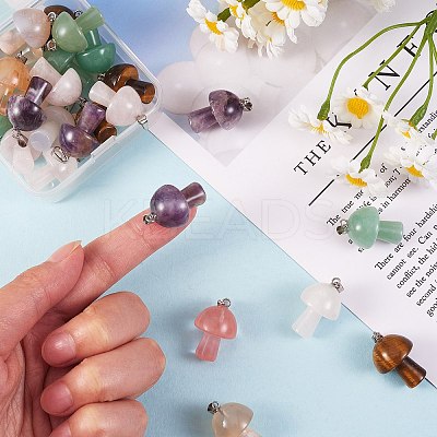 5Pcs Natural Green Aventurine Pendants G-SZ00001-87C-1